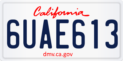 CA license plate 6UAE613