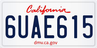 CA license plate 6UAE615