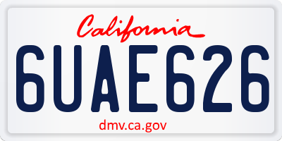 CA license plate 6UAE626
