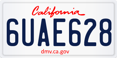 CA license plate 6UAE628