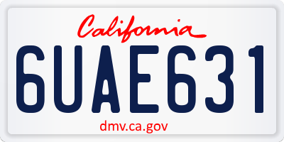 CA license plate 6UAE631