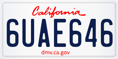 CA license plate 6UAE646