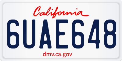 CA license plate 6UAE648