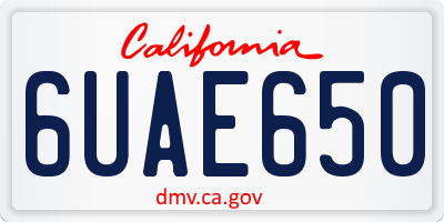 CA license plate 6UAE650