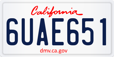 CA license plate 6UAE651