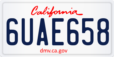 CA license plate 6UAE658