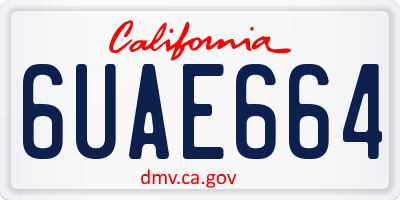 CA license plate 6UAE664