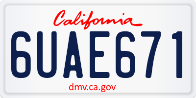 CA license plate 6UAE671