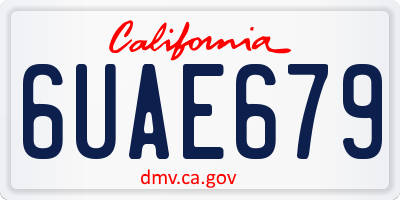 CA license plate 6UAE679