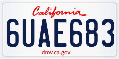 CA license plate 6UAE683