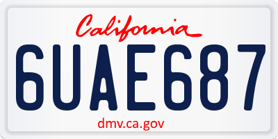 CA license plate 6UAE687