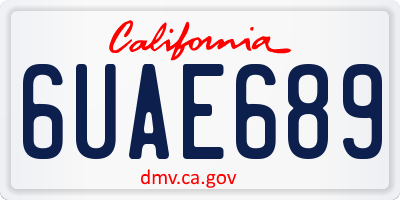 CA license plate 6UAE689