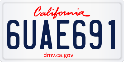 CA license plate 6UAE691