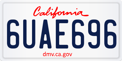 CA license plate 6UAE696