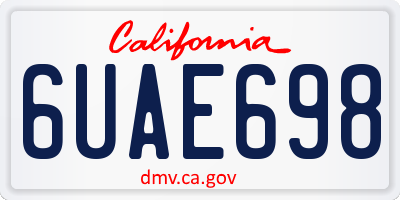 CA license plate 6UAE698