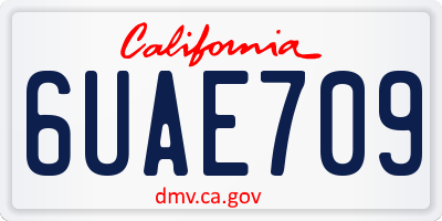 CA license plate 6UAE709
