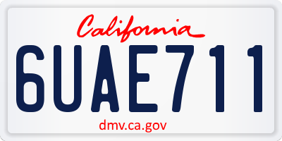 CA license plate 6UAE711