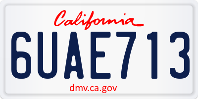 CA license plate 6UAE713