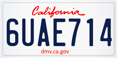 CA license plate 6UAE714