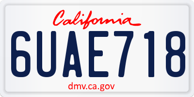 CA license plate 6UAE718
