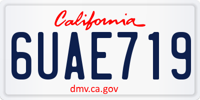 CA license plate 6UAE719