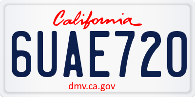 CA license plate 6UAE720