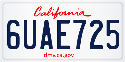 CA license plate 6UAE725