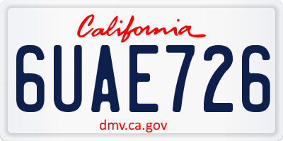 CA license plate 6UAE726