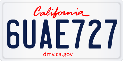 CA license plate 6UAE727