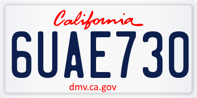 CA license plate 6UAE730