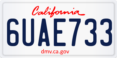 CA license plate 6UAE733