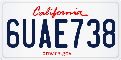 CA license plate 6UAE738