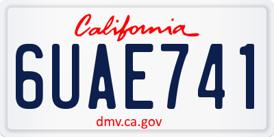 CA license plate 6UAE741