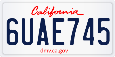 CA license plate 6UAE745
