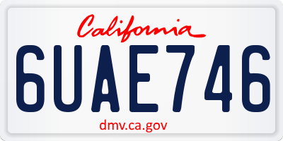 CA license plate 6UAE746