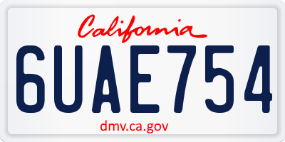 CA license plate 6UAE754