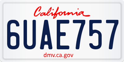 CA license plate 6UAE757