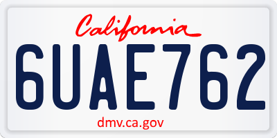 CA license plate 6UAE762