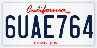 CA license plate 6UAE764