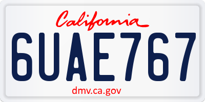 CA license plate 6UAE767