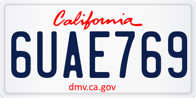 CA license plate 6UAE769