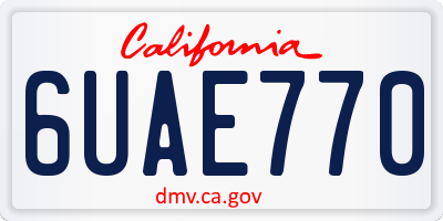 CA license plate 6UAE770