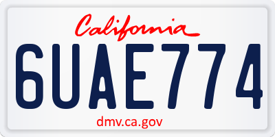 CA license plate 6UAE774