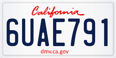 CA license plate 6UAE791
