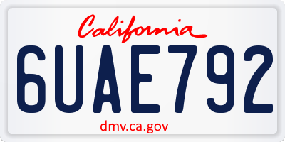 CA license plate 6UAE792