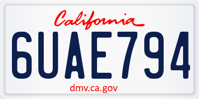 CA license plate 6UAE794