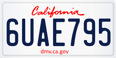 CA license plate 6UAE795