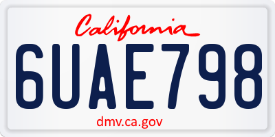 CA license plate 6UAE798