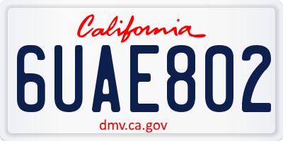 CA license plate 6UAE802