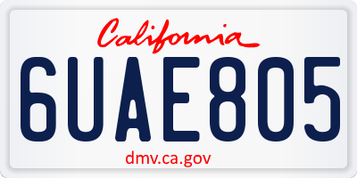 CA license plate 6UAE805